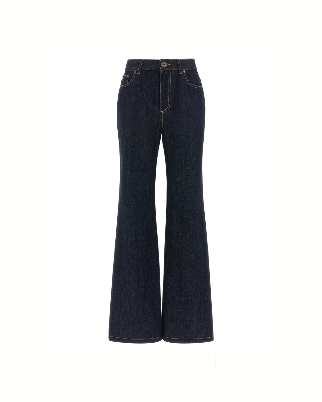 Alexander McQueen – Jeans Flared in Denim Blu con Cuciture a Contrasto