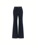 Alexander McQueen – Jeans Flared in Denim Blu con Cuciture a Contrasto