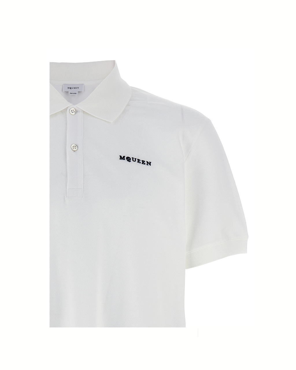 Alexander McQueen Logo Embroidered Polo Shirt White