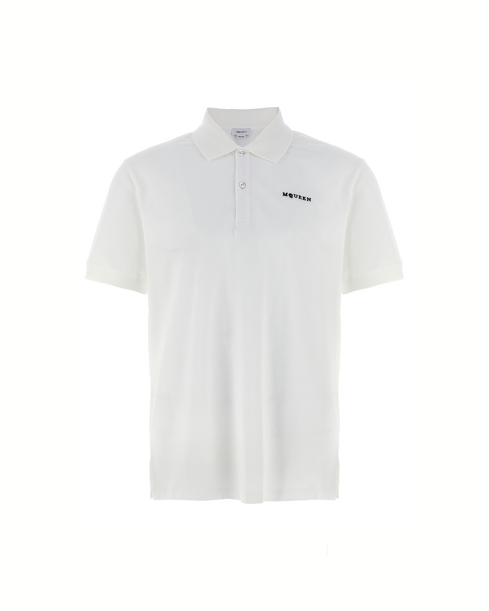 Alexander McQueen Logo Embroidered Polo Shirt White
