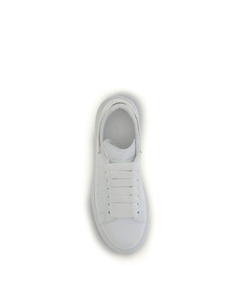 Alexander McQueen – Oversized Leather Sneakers White & Silver