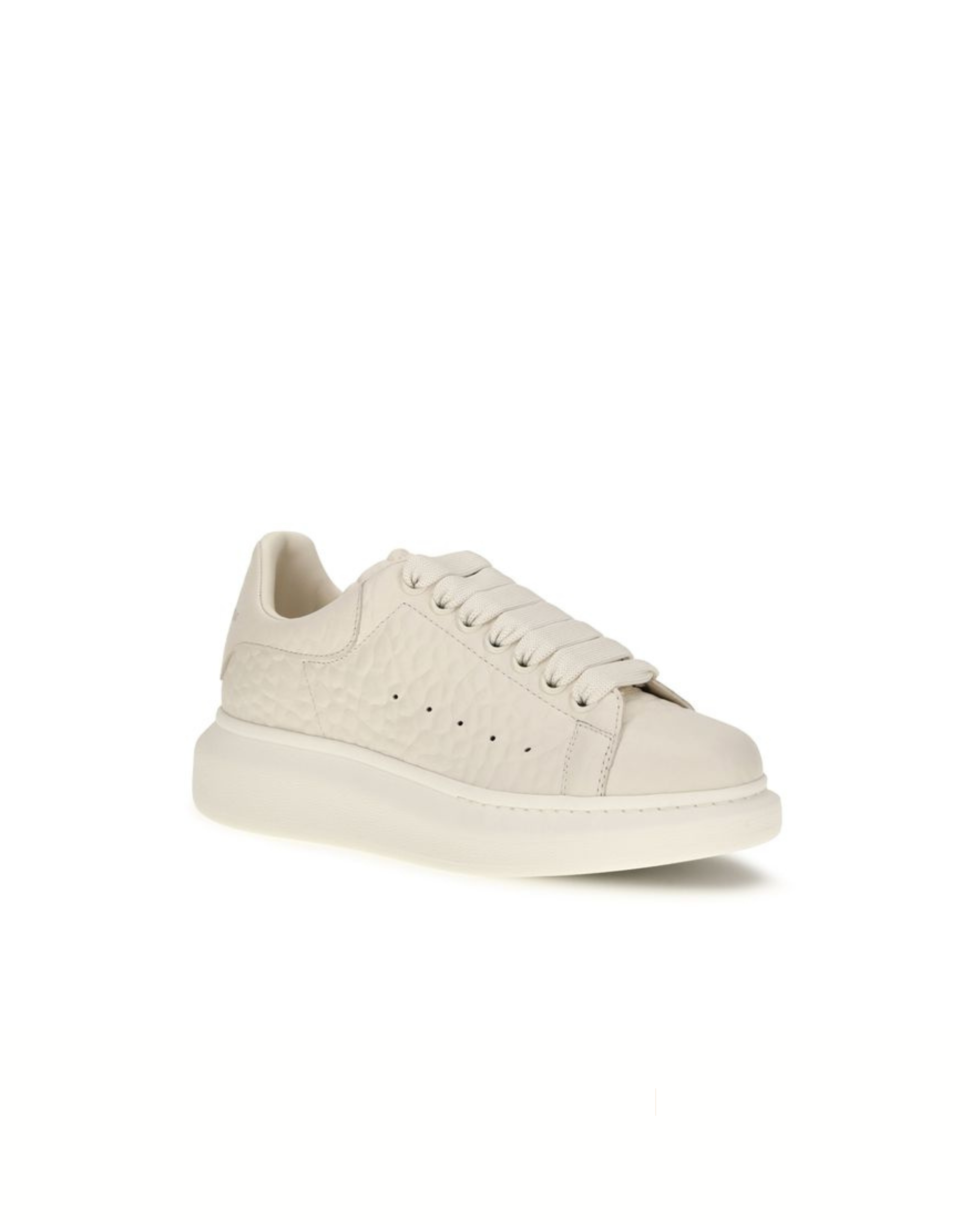 Alexander McQueen Oversized Pebbled Leather Sneakers White