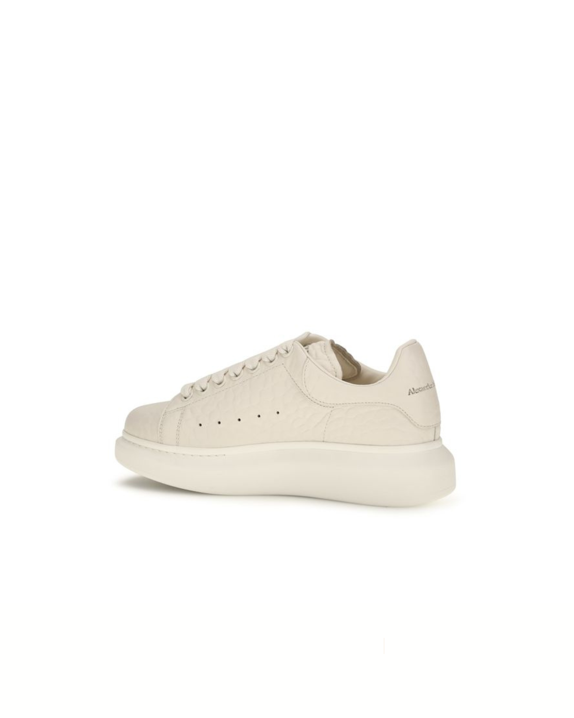 Alexander McQueen Oversized Pebbled Leather Sneakers White