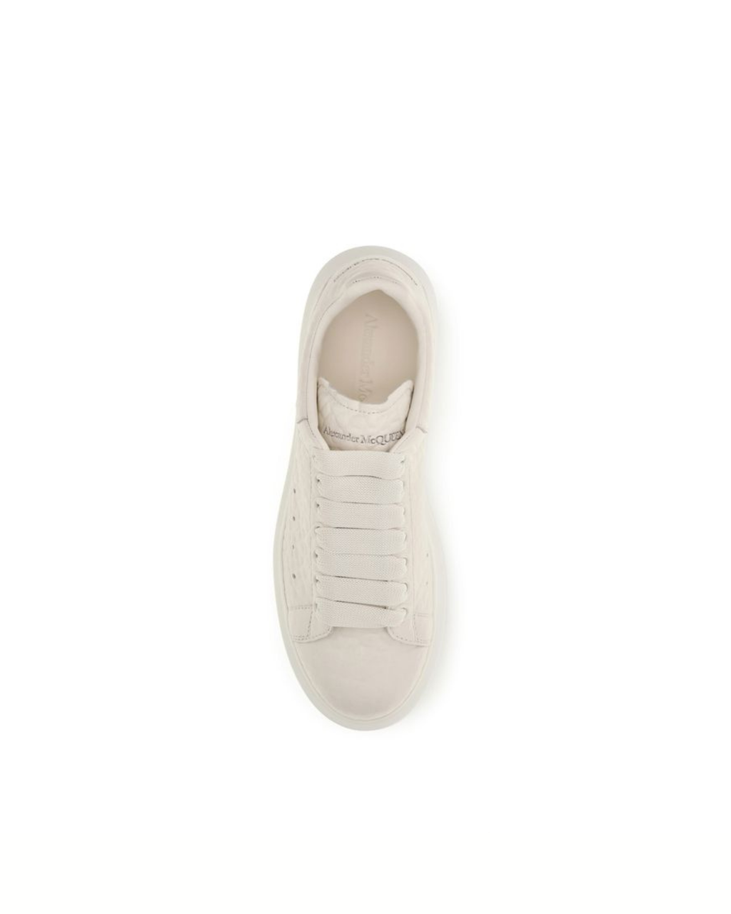 Alexander McQueen Oversized Pebbled Leather Sneakers White
