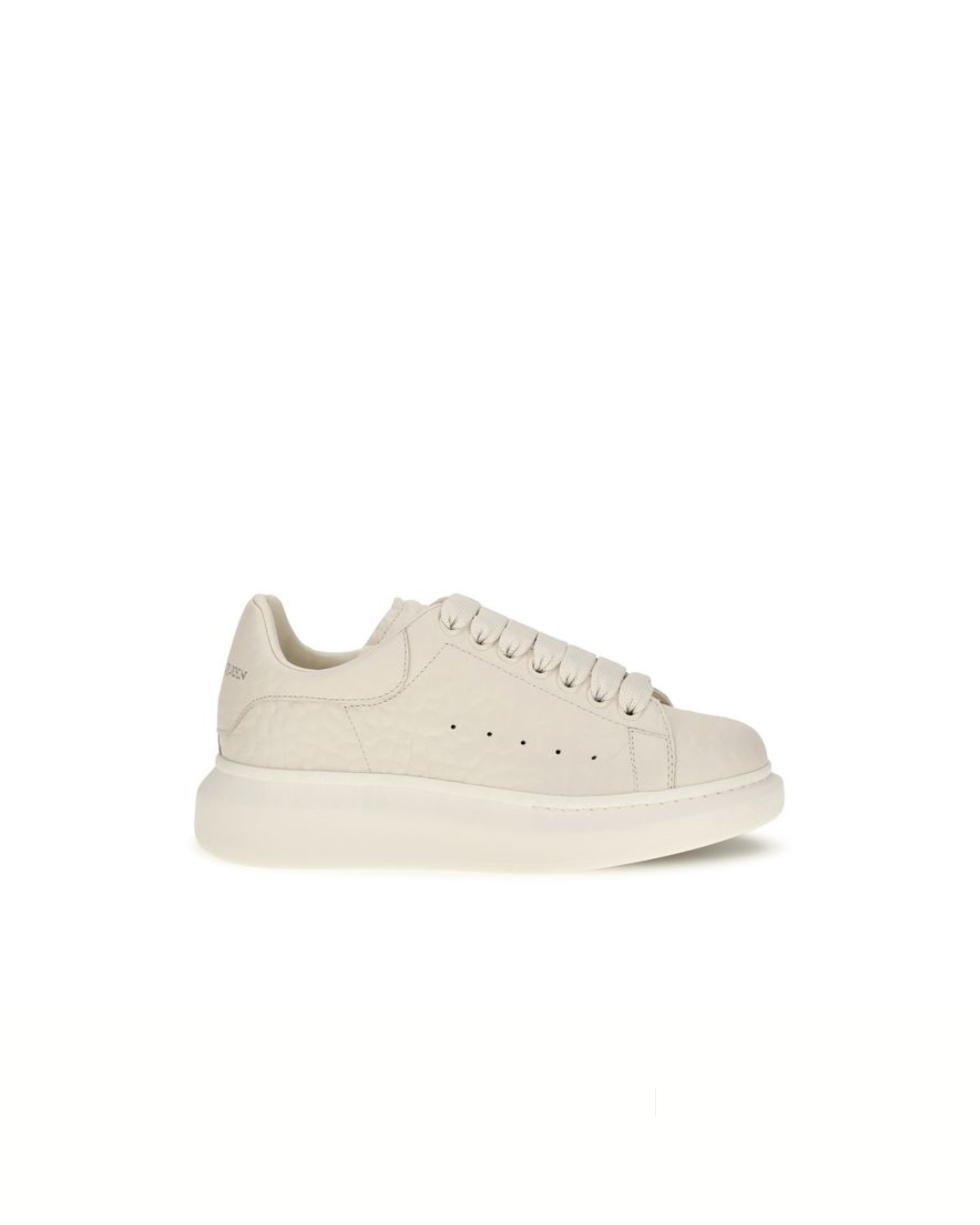 Alexander McQueen Oversized Pebbled Leather Sneakers White