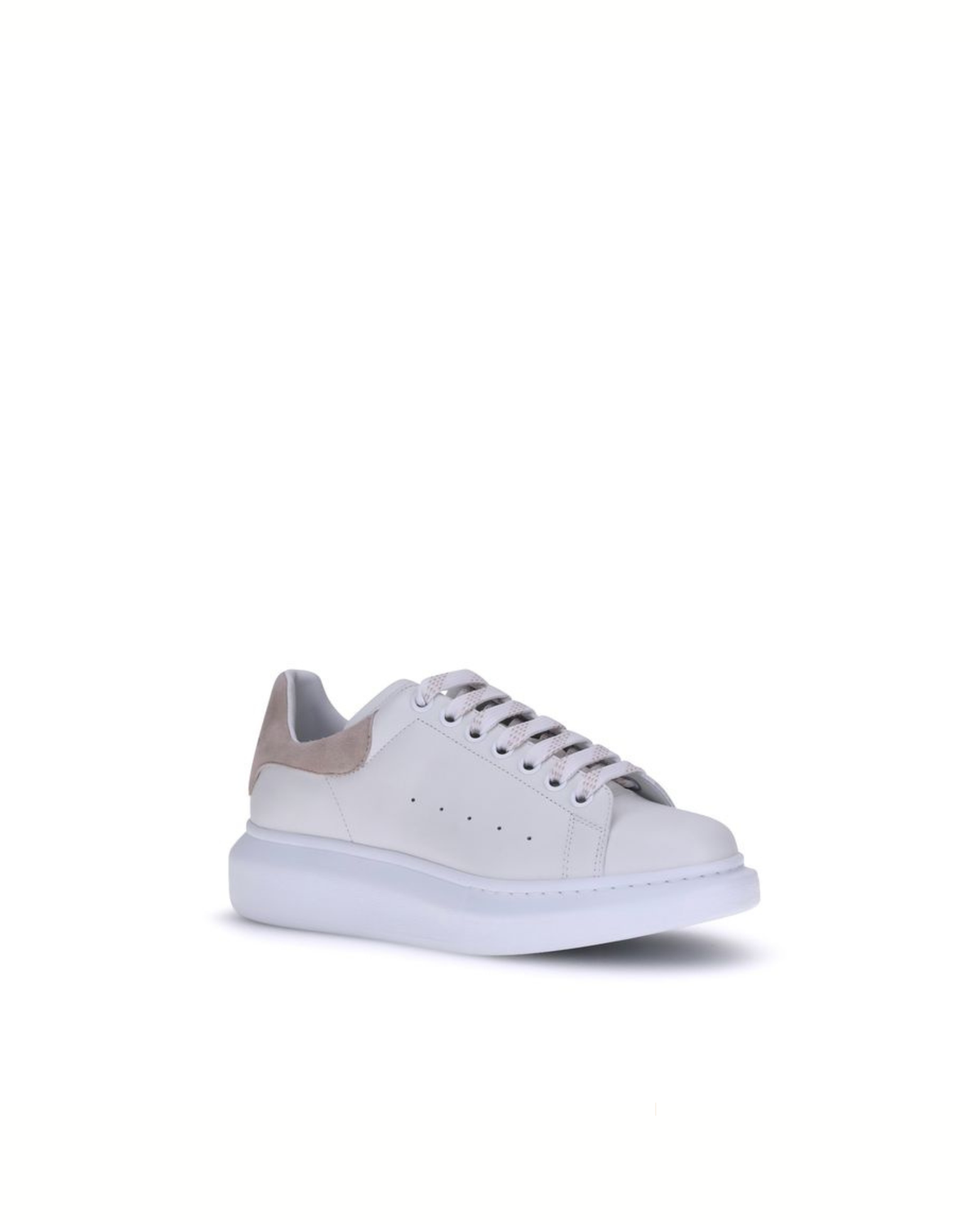 Alexander McQueen - Oversized Sneakers in Pelle Bianca e Camoscio Beige