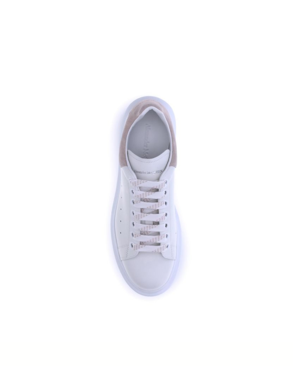 Alexander McQueen - Oversized Sneakers in Pelle Bianca e Camoscio Beige
