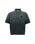 Alexander McQueen Polo Grigia in Cotone con Skull Logo in Velluto
