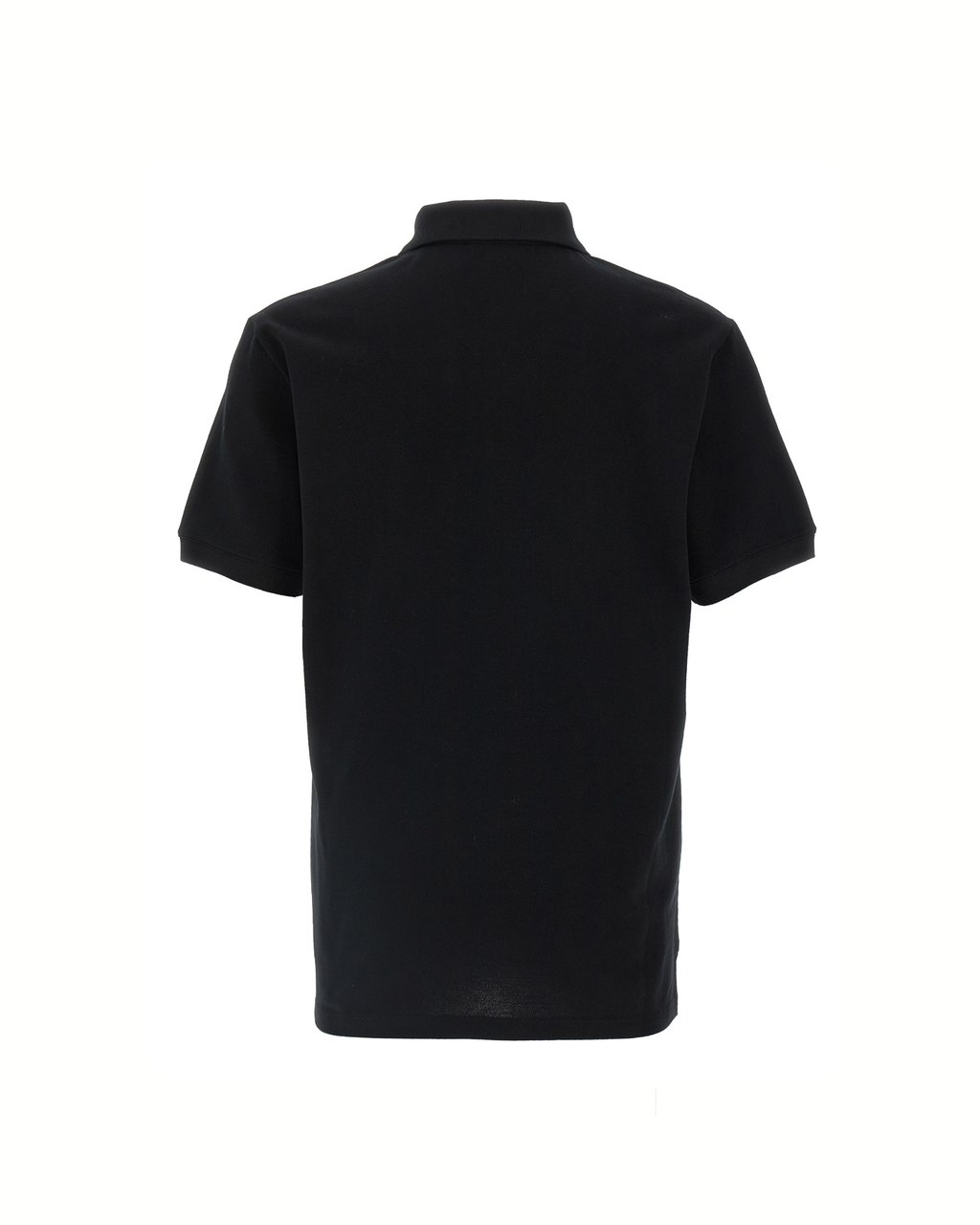 Alexander McQueen Polo in Piqué di Cotone Nero con Logo Ricamato