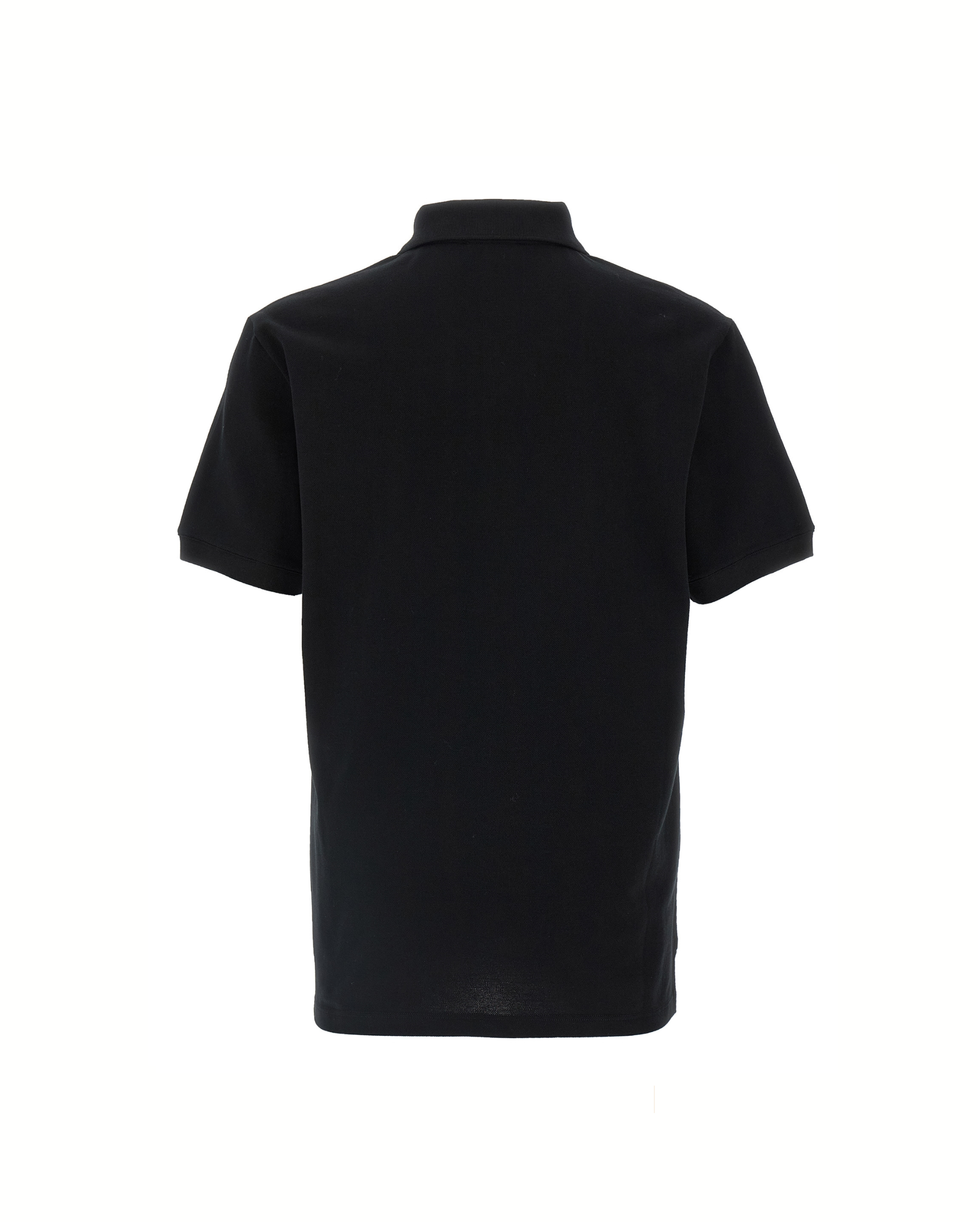 Alexander McQueen Polo in Piqué di Cotone Nero con Logo Ricamato
