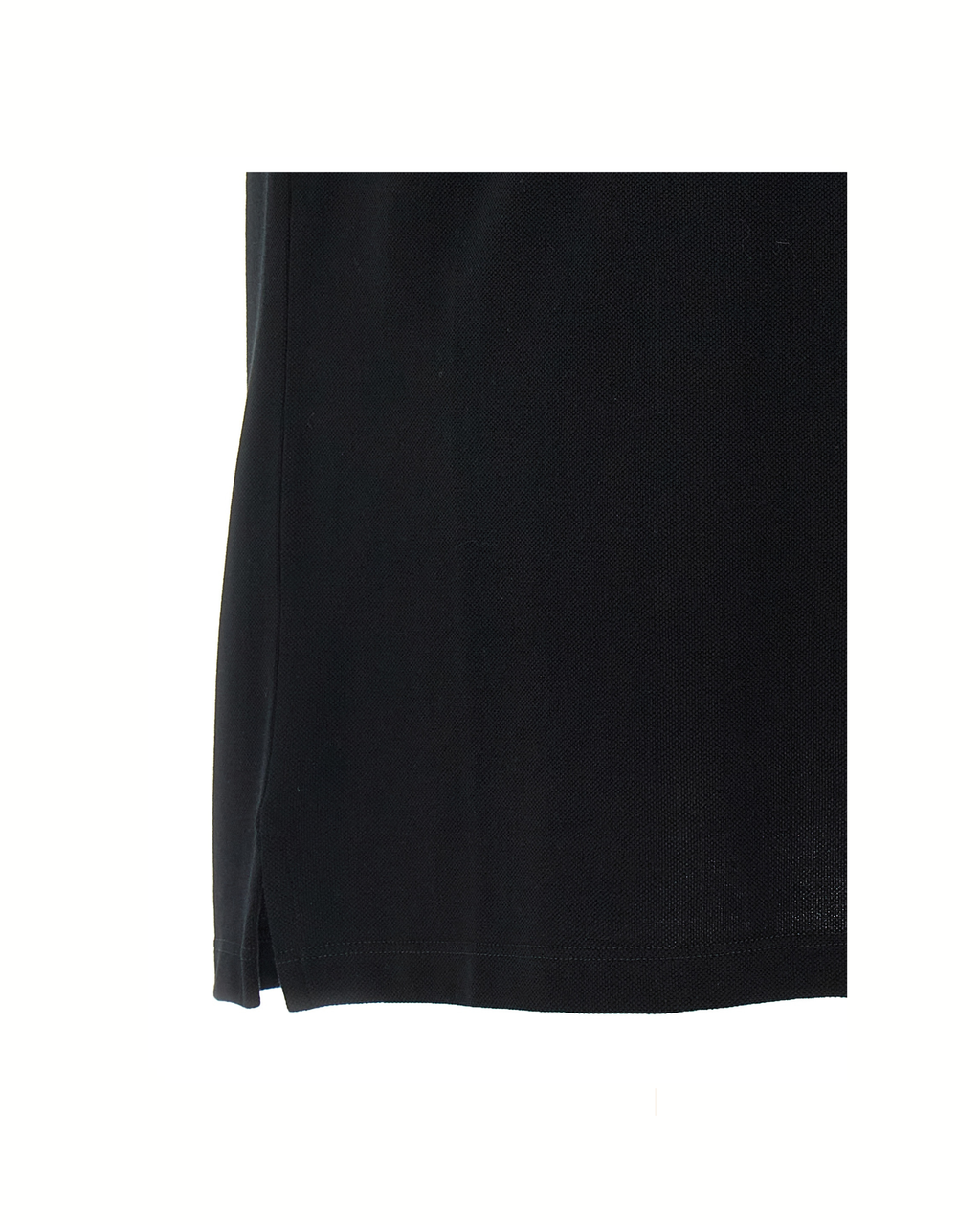 Alexander McQueen Polo in Piqué di Cotone Nero con Logo Ricamato