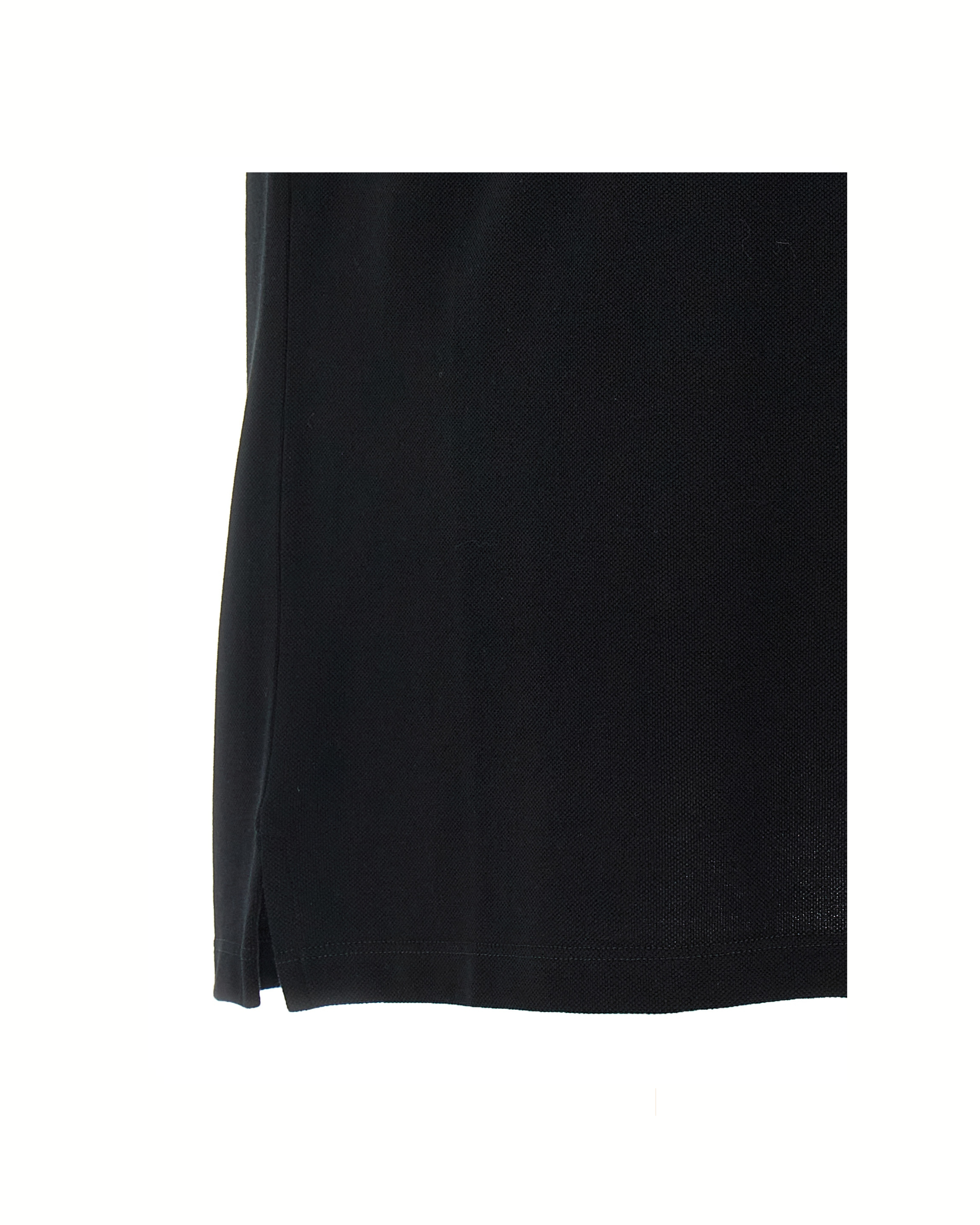 Alexander McQueen Polo in Piqué di Cotone Nero con Logo Ricamato