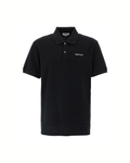 Alexander McQueen Polo in Piqué di Cotone Nero con Logo Ricamato