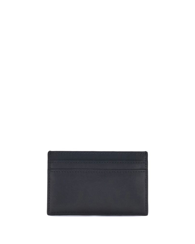Alexander McQueen – Porta Carte in Pelle Nera con Logo Signature Bianco