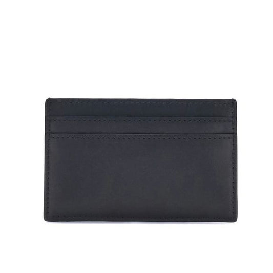 Alexander McQueen – Porta Carte in Pelle Nera con Logo Signature Bianco