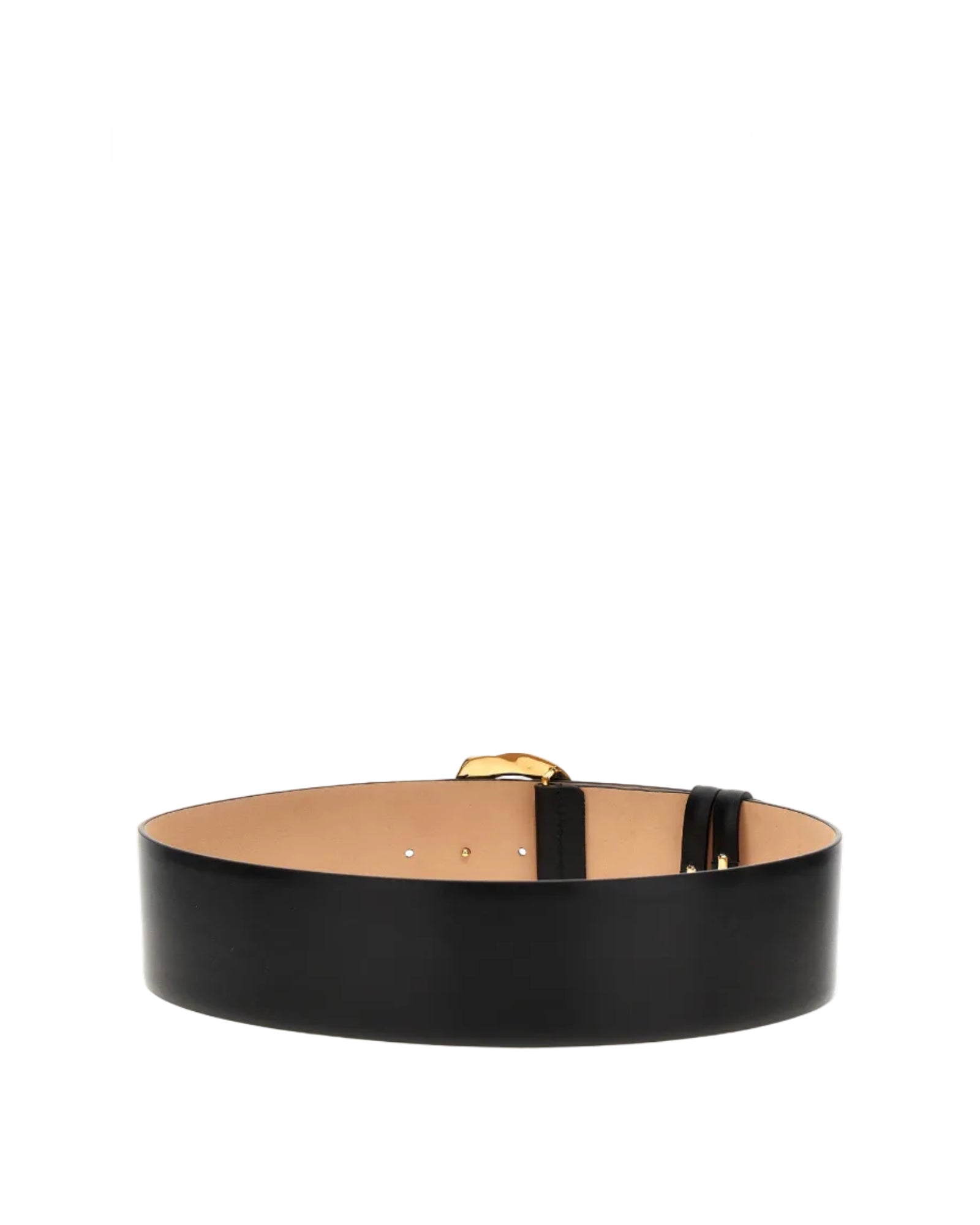 Alexander McQueen – Snake Buckle Leather Belt Black