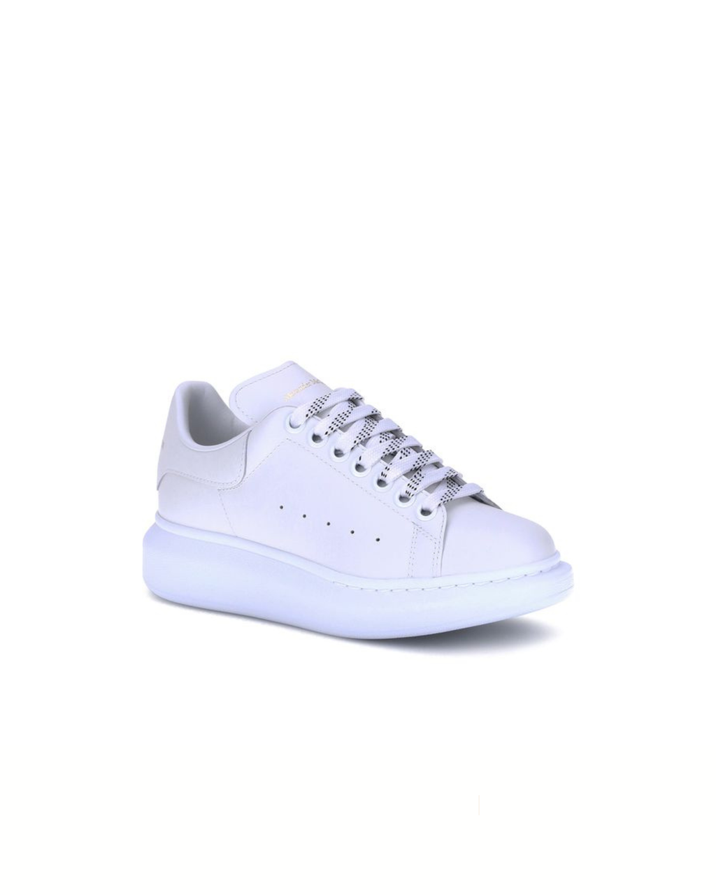 Alexander McQueen – Sneakers Oversized in Pelle di Vitello Bianca con Dettaglio Bianco