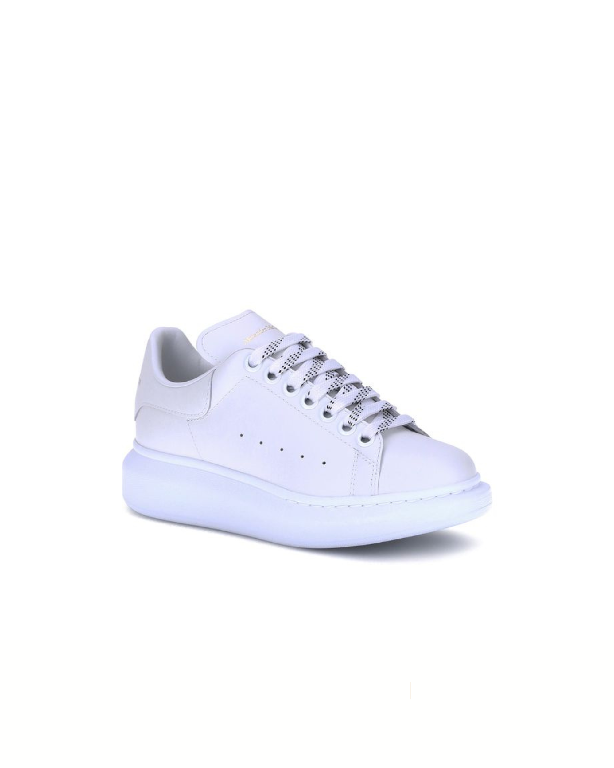 Alexander McQueen – Sneakers Oversized in Pelle di Vitello Bianca con Dettaglio Bianco