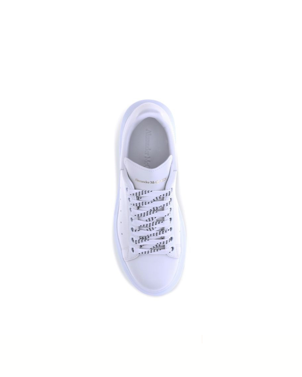 Alexander McQueen – Sneakers Oversized in Pelle di Vitello Bianca con Dettaglio Bianco