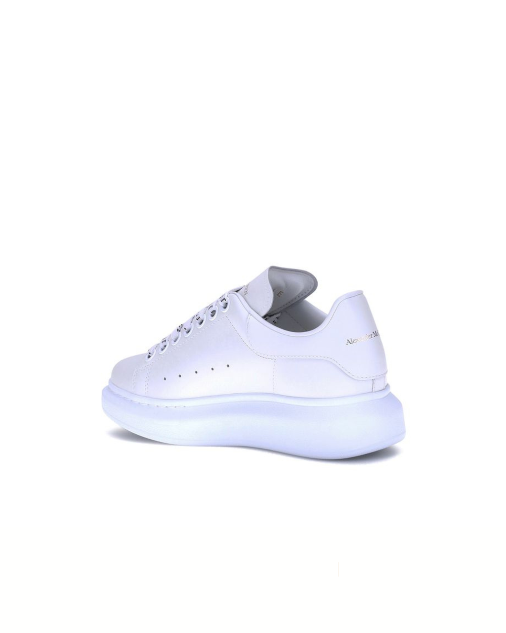 Alexander McQueen – Sneakers Oversized in Pelle di Vitello Bianca con Dettaglio Bianco