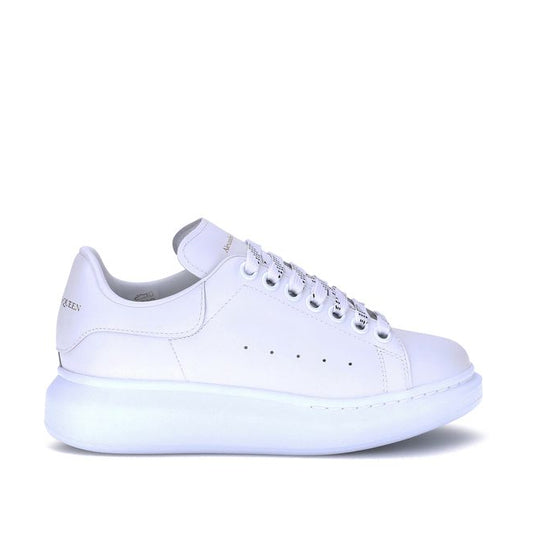 Alexander McQueen – Sneakers Oversized in Pelle di Vitello Bianca con Dettaglio Bianco