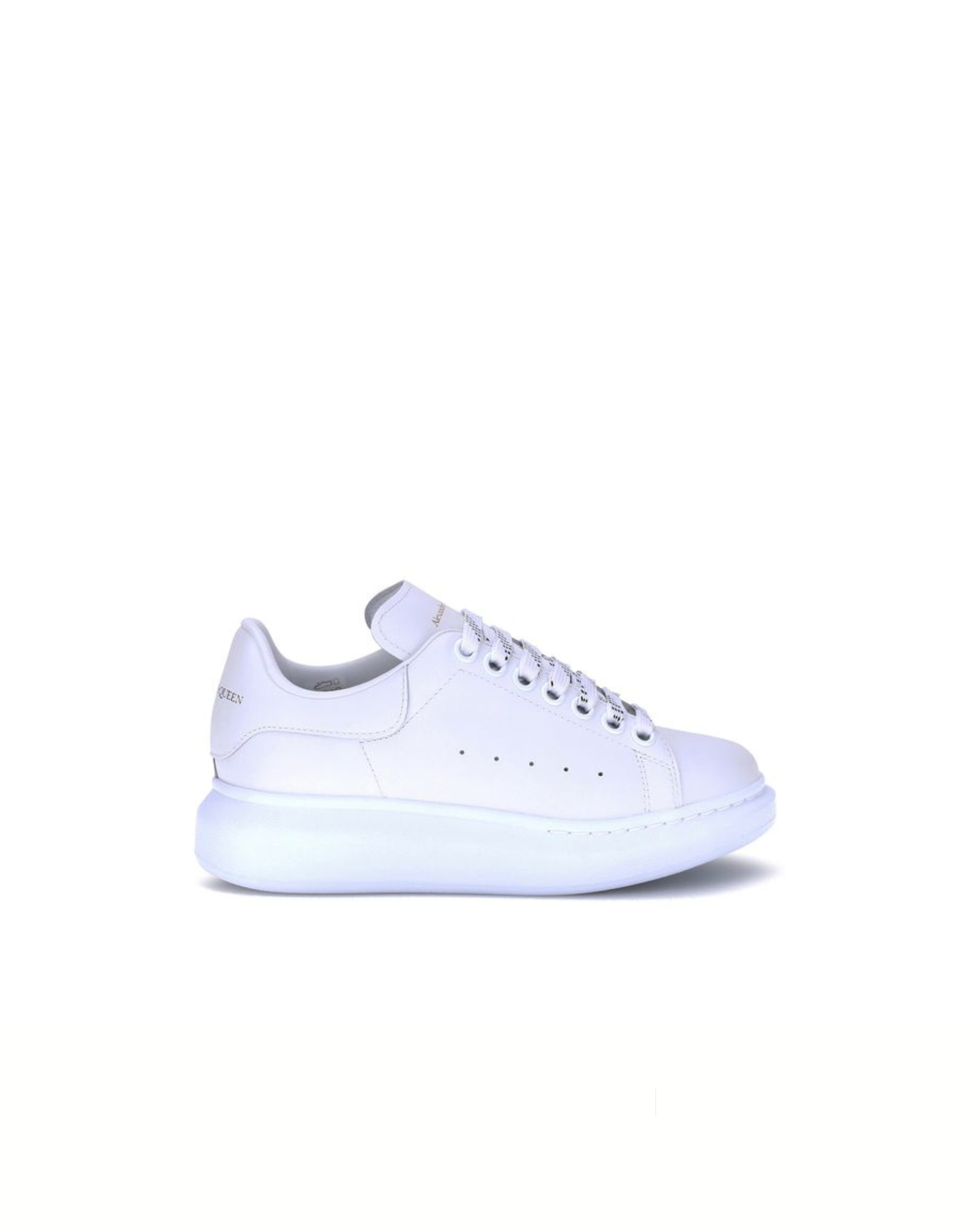 Alexander McQueen – Sneakers Oversized in Pelle di Vitello Bianca con Dettaglio Bianco