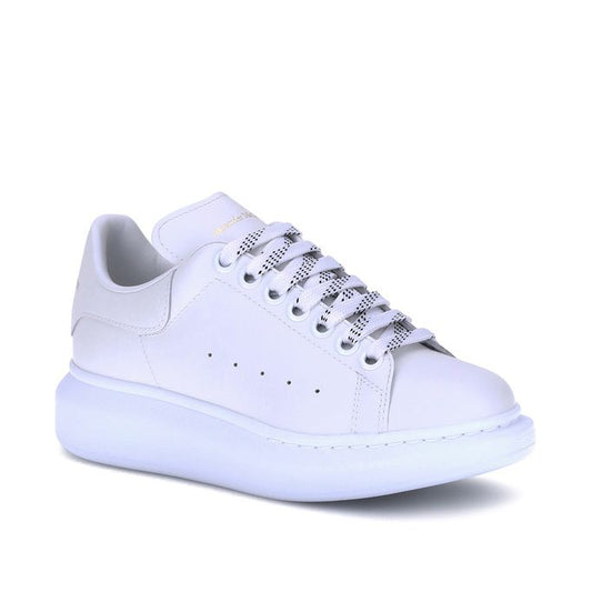 Alexander McQueen – Sneakers Oversized in Pelle di Vitello Bianca con Dettaglio Bianco