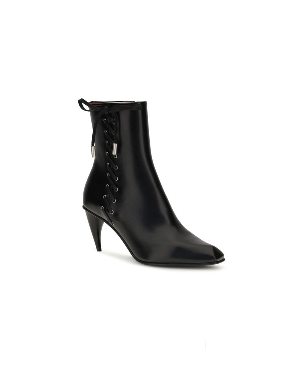 Alexander McQueen – Stivaletti in Pelle con Tacco Curvo