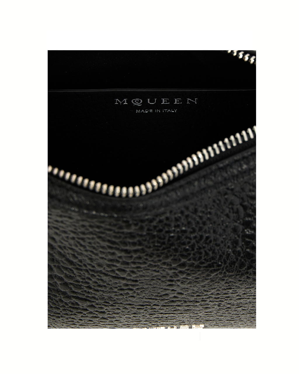 Alexander McQueen T-Bar Mini Nera in Pelle di Agnello con Manico a Catena