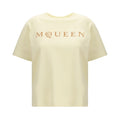 Alexander McQueen – T-Shirt Oversize Avorio con Logo McQueen Dégradé