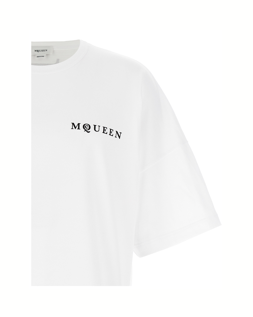 Alexander McQueen T-Shirt Oversize Bianca con Logo McQueen