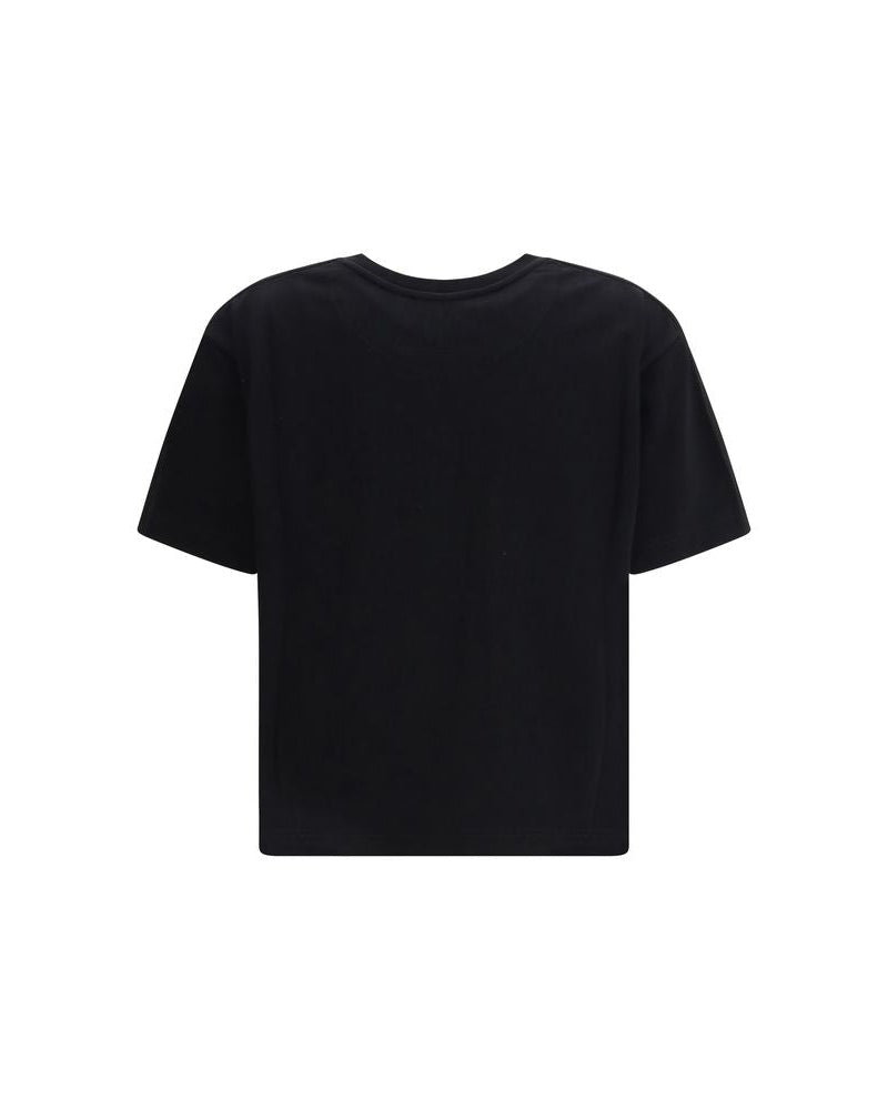 Alexander McQueen – T-Shirt Oversize Nera con Logo McQueen Embossed Tone-on-Tone