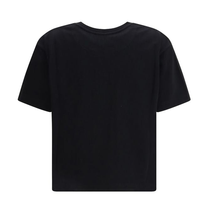 Alexander McQueen – T-Shirt Oversize Nera con Logo McQueen Embossed Tone-on-Tone