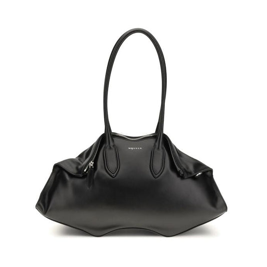 Alexander McQueen – The Manta Shoulder Bag in Pelle Nera – Collezione AW26