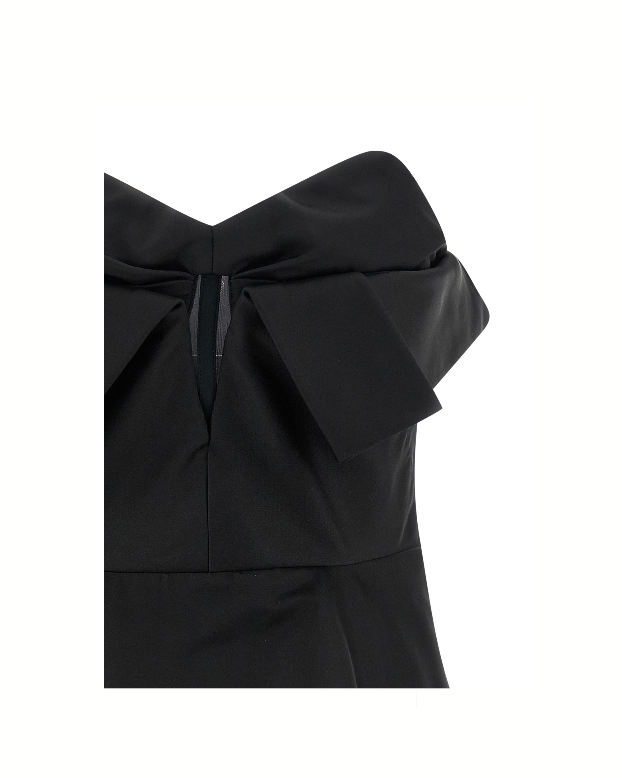 Alexander McQueen Top Bustier in Duchesse di Seta Nero con Drappeggio