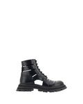 Alexander McQueen – Wander Combat Leather Ankle Boots Black