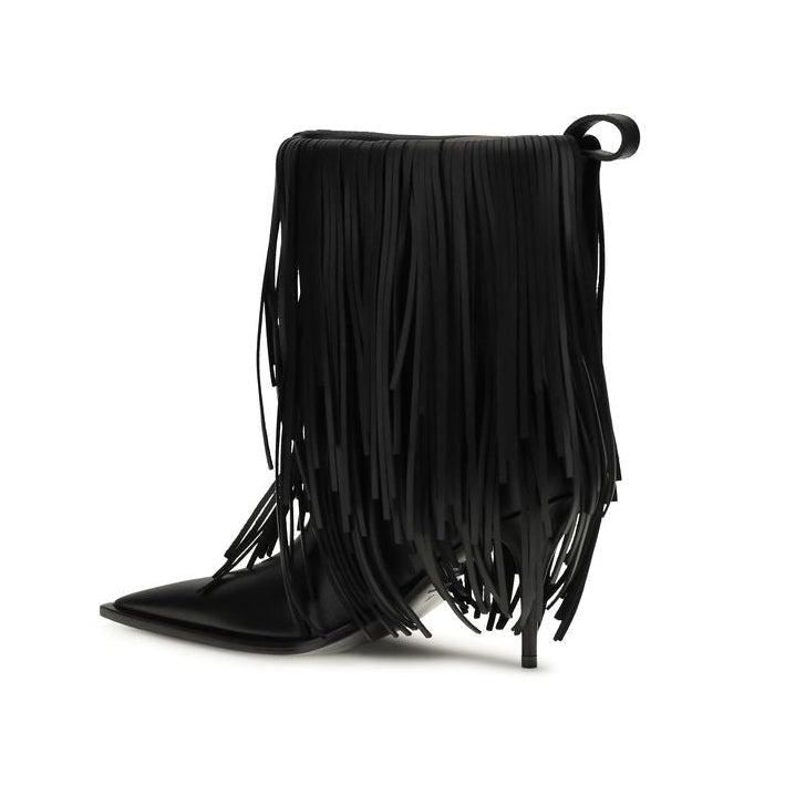 Balenciaga – Avenue Fringe Ankle Boots Black