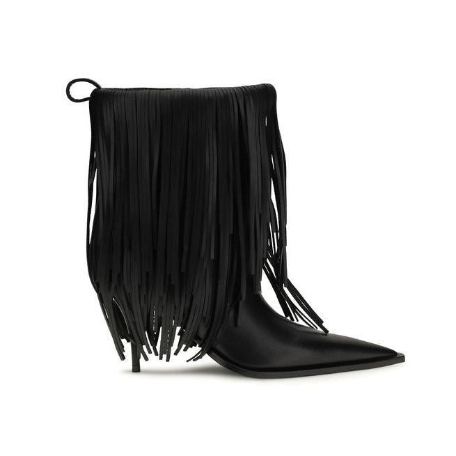 Balenciaga – Avenue Fringe Ankle Boots Black