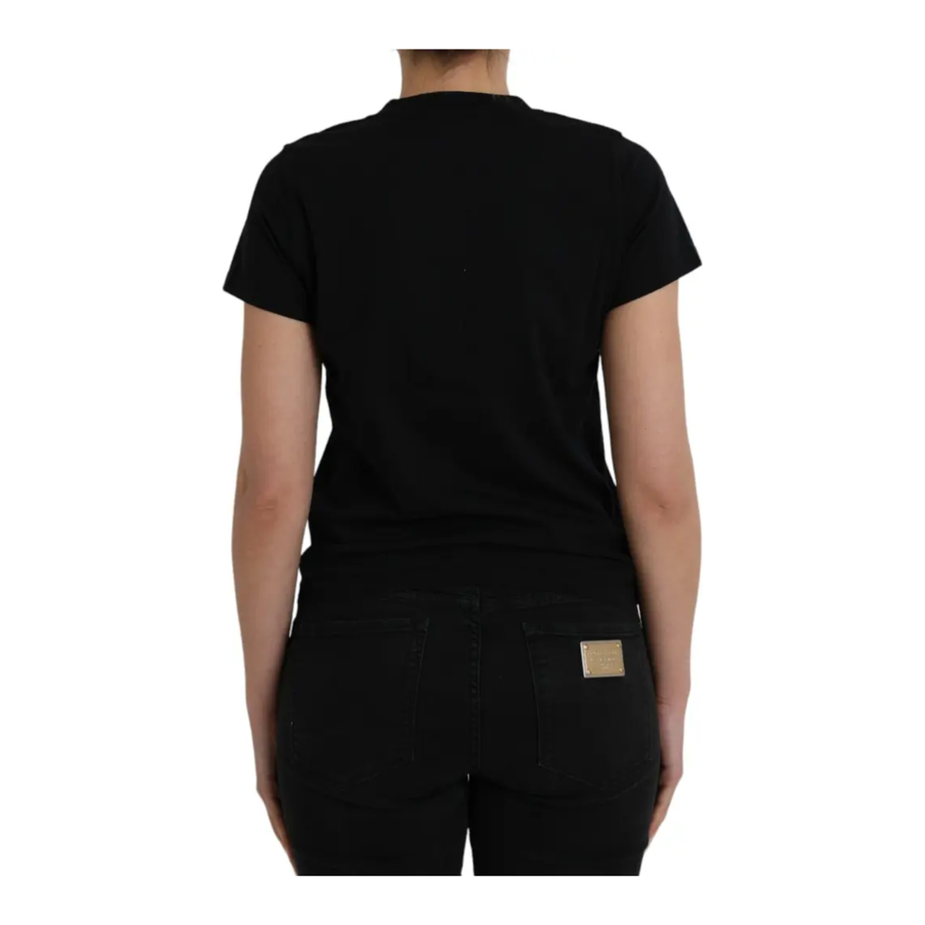 Balenciaga - Black Cotton Logo Print Crew Neck Short Sleeves T-shirt