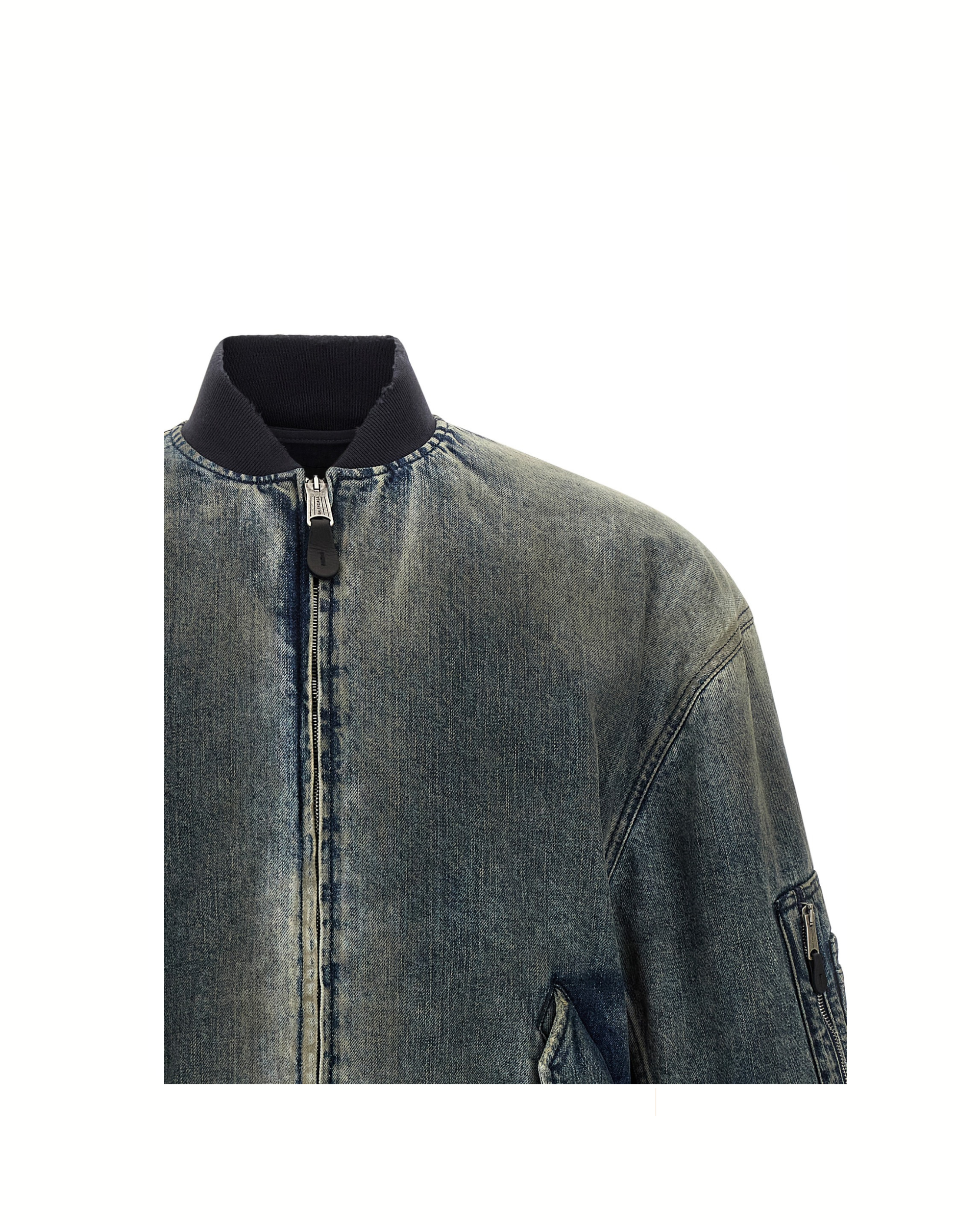 Balenciaga Bomber Standard Jacket Stone-Washed Denim