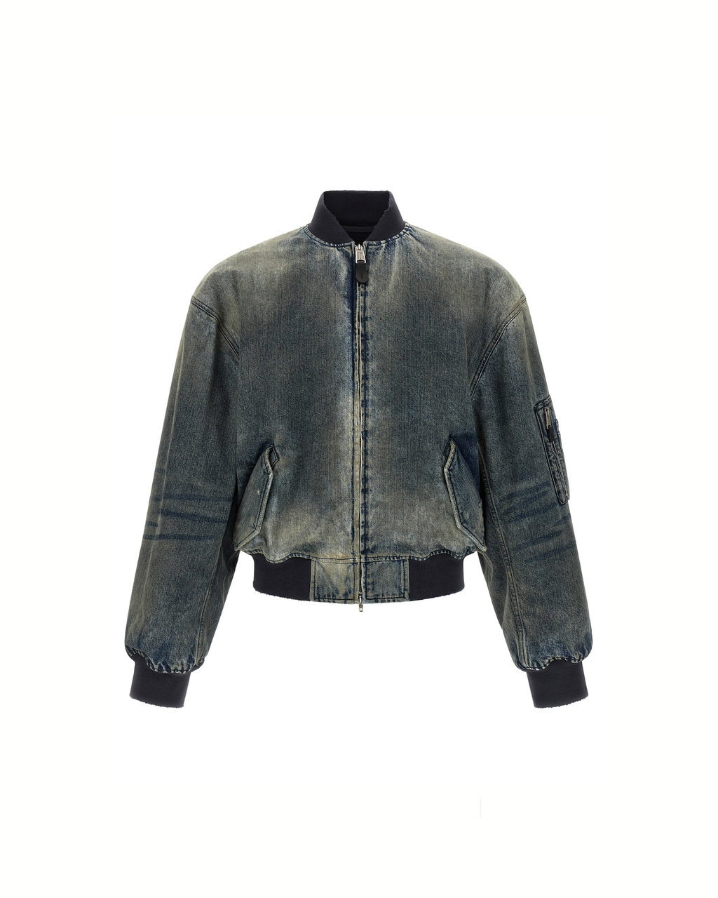 Balenciaga Bomber Standard Jacket Stone-Washed Denim