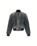 Balenciaga Bomber Standard Jacket Stone-Washed Denim