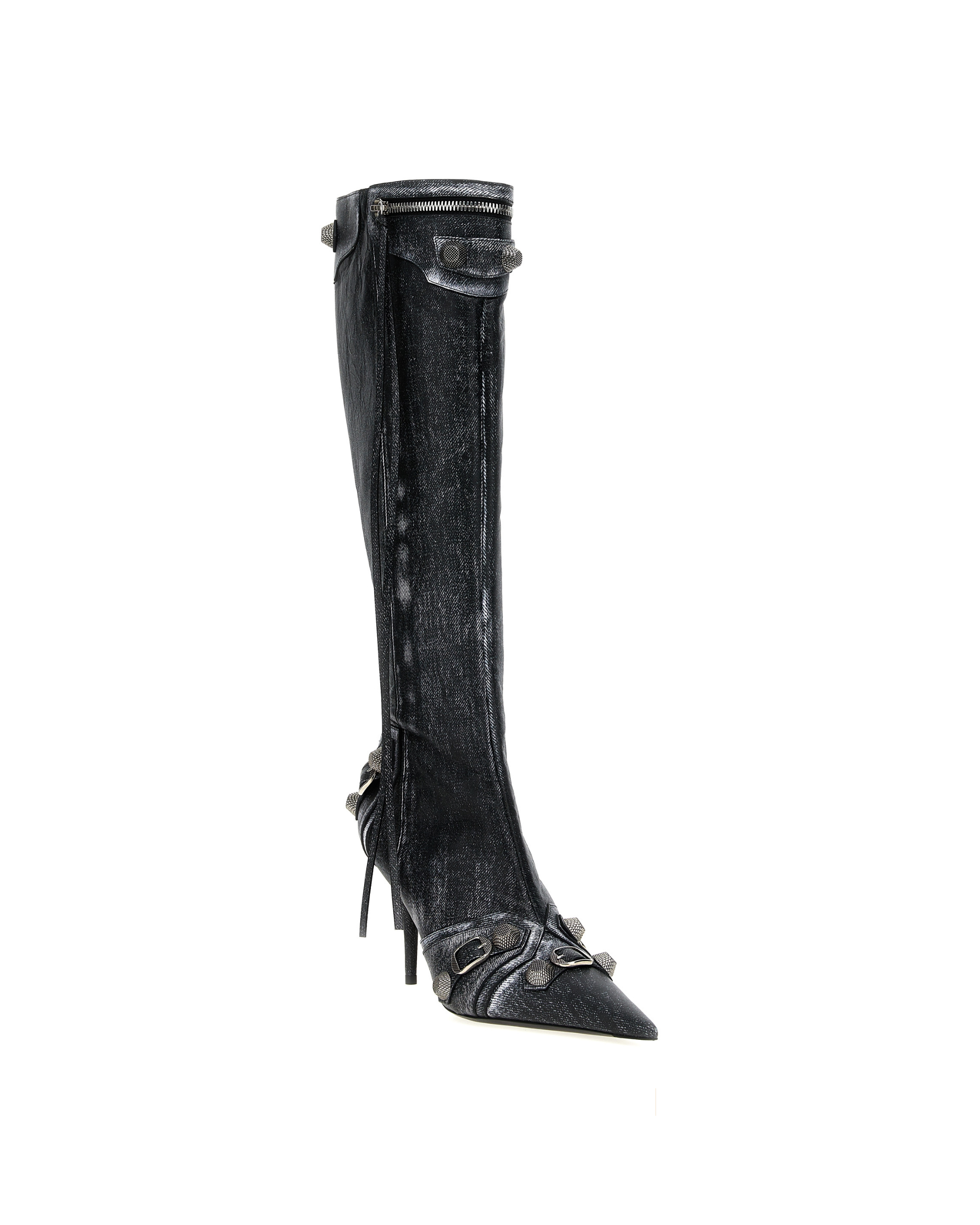 Balenciaga – Cagole High Boots - Denim Nero