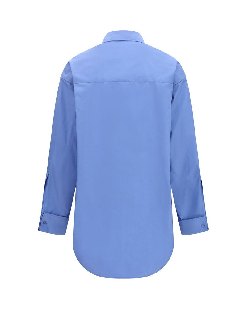 Balenciaga – Camicia Oversize Azzurro Cielo con Orlo Allungato