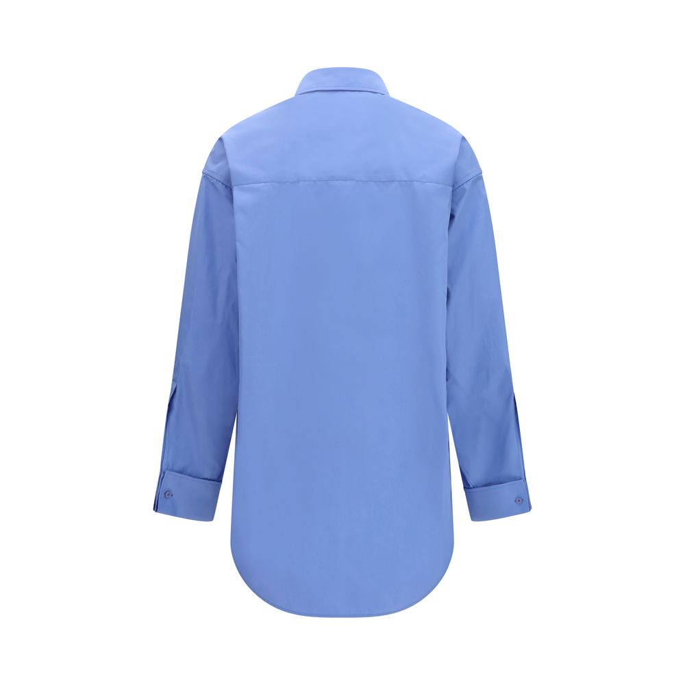 Balenciaga – Camicia Oversize Azzurro Cielo con Orlo Allungato