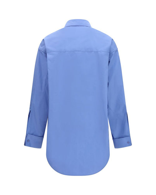 Balenciaga – Camicia Oversize Azzurro Cielo con Orlo Allungato