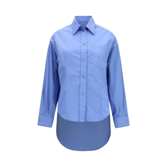 Balenciaga – Camicia Oversize Azzurro Cielo con Orlo Allungato