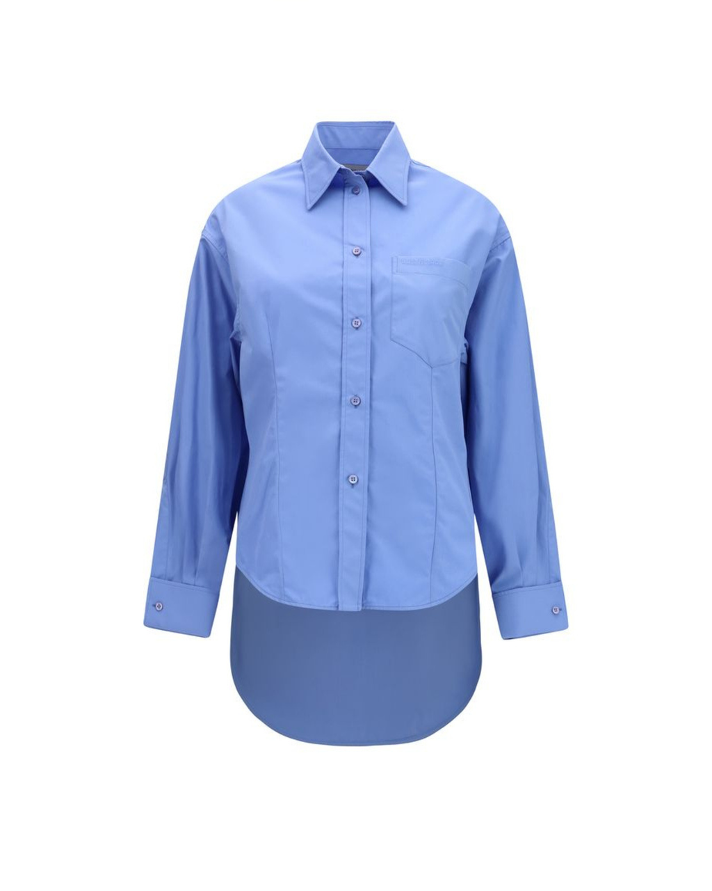 Balenciaga – Camicia Oversize Azzurro Cielo con Orlo Allungato