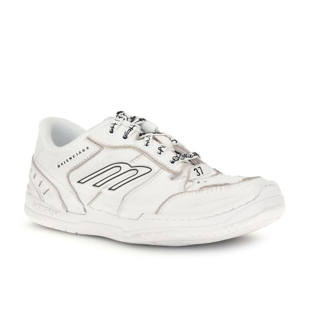 Balenciaga – Hamptons Worn-Out Sneakers in Pelle Bianca – Collezione SS26
