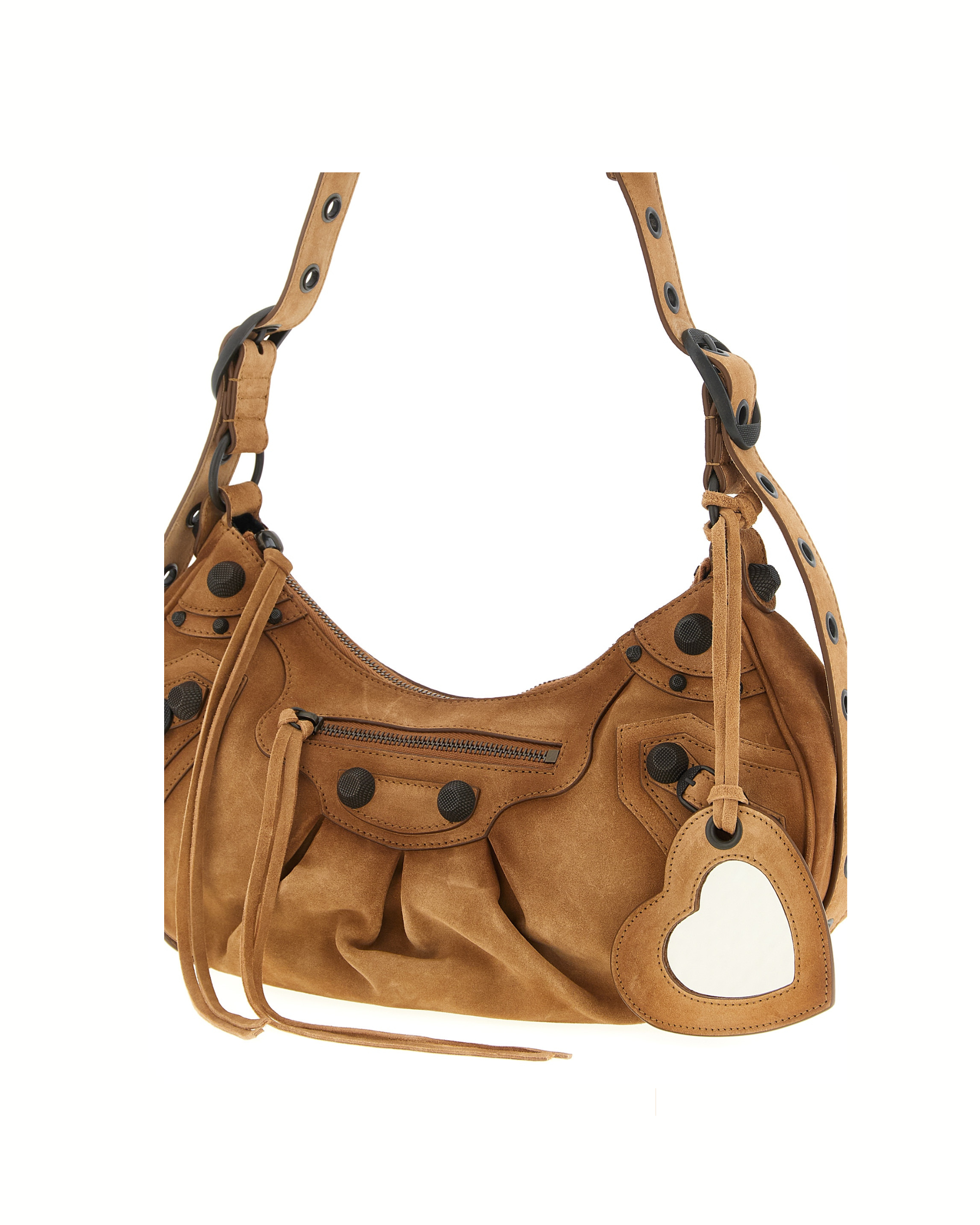 Balenciaga Le Cagole S Shoulder Bag Brown Suede